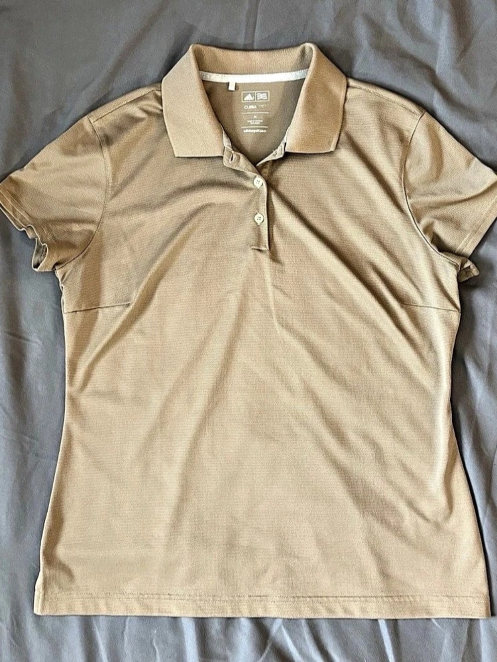 adidas CLIMALITE Short Sleeve Polo in Brown Size Medium Women’s
